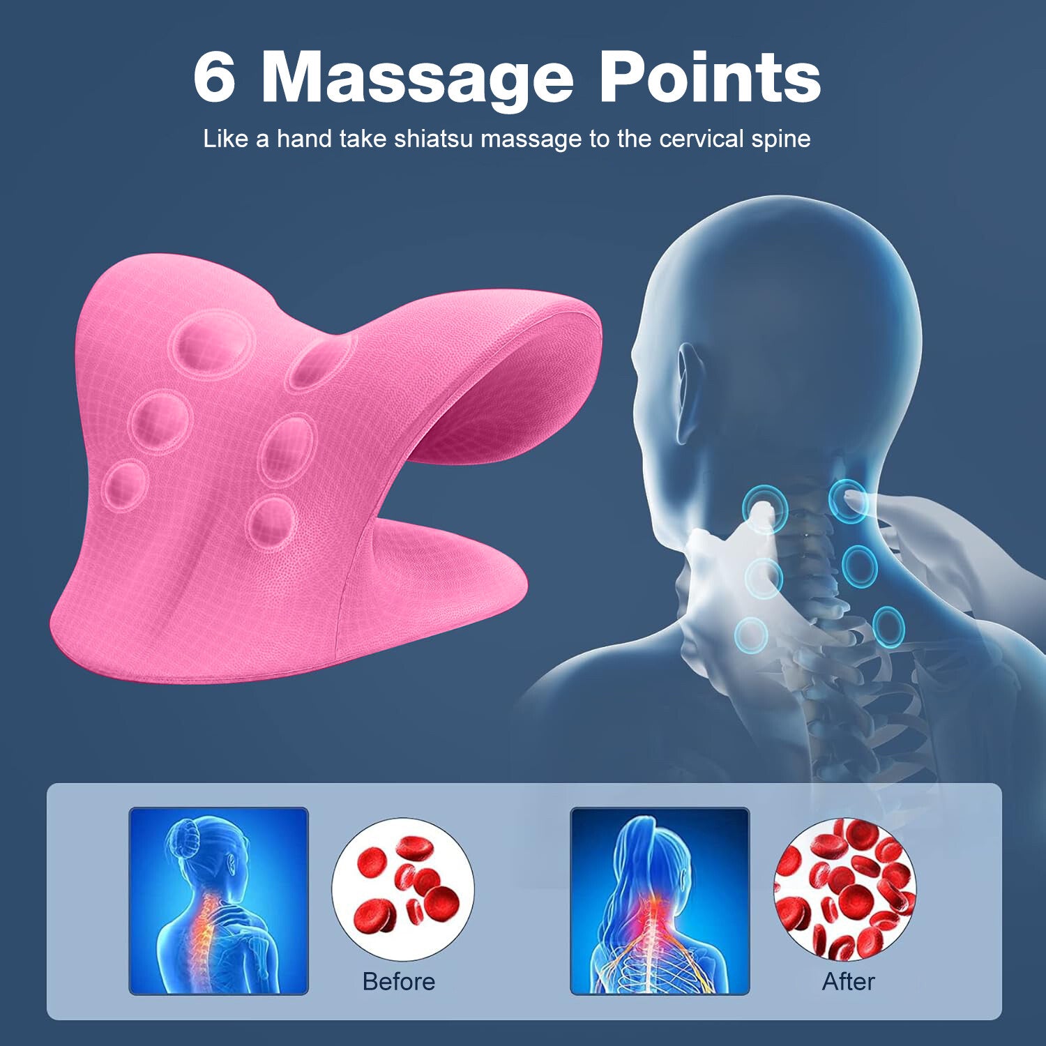 Neck Cloud Cervical Neck Stretcher Pillow Traction Device Pain Relief Massage